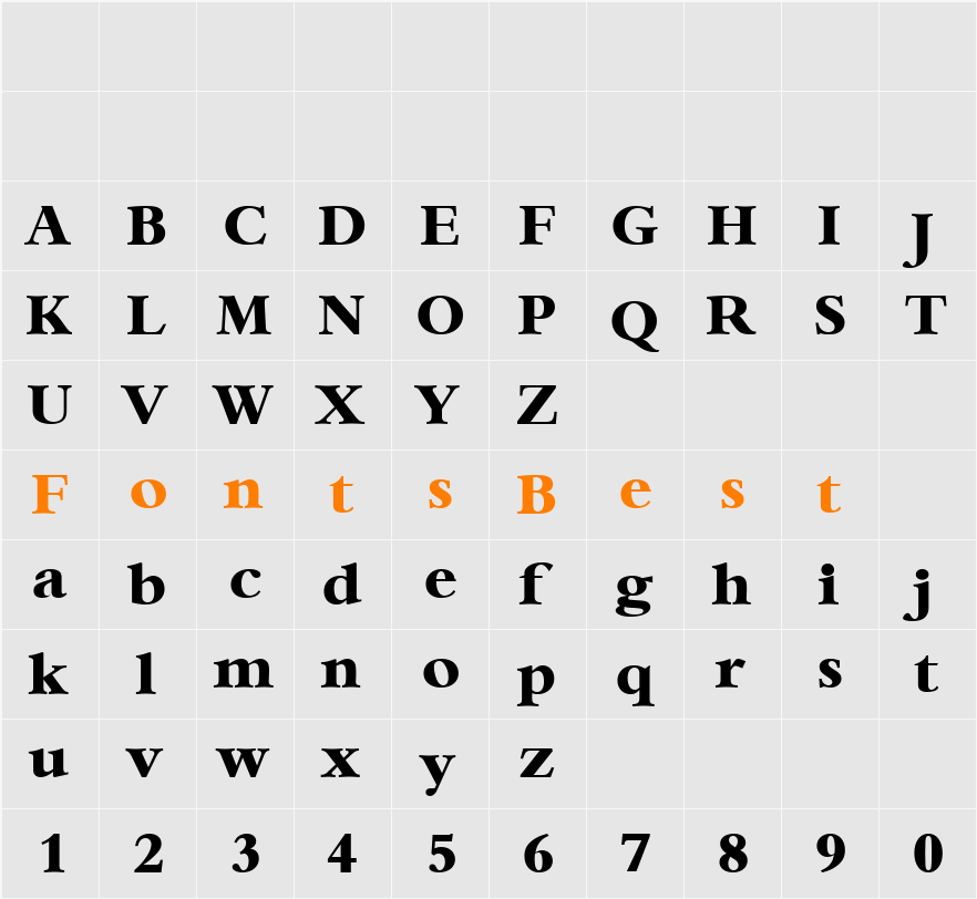 AndrewBecker-ExtraBold Character Map