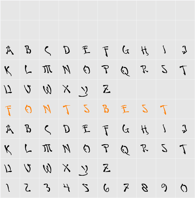 Bushido Leftalic Character Map