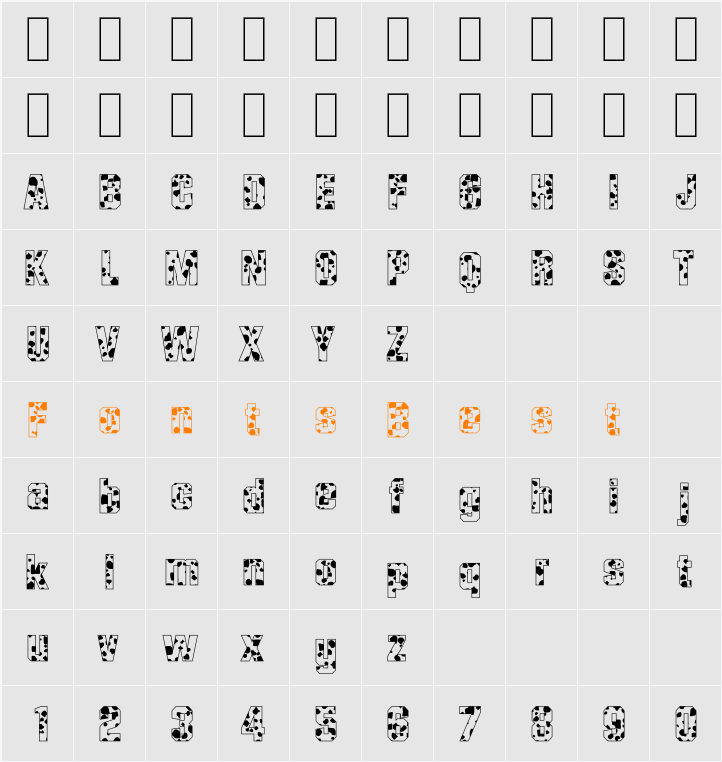 Milk Shed SF Character Map