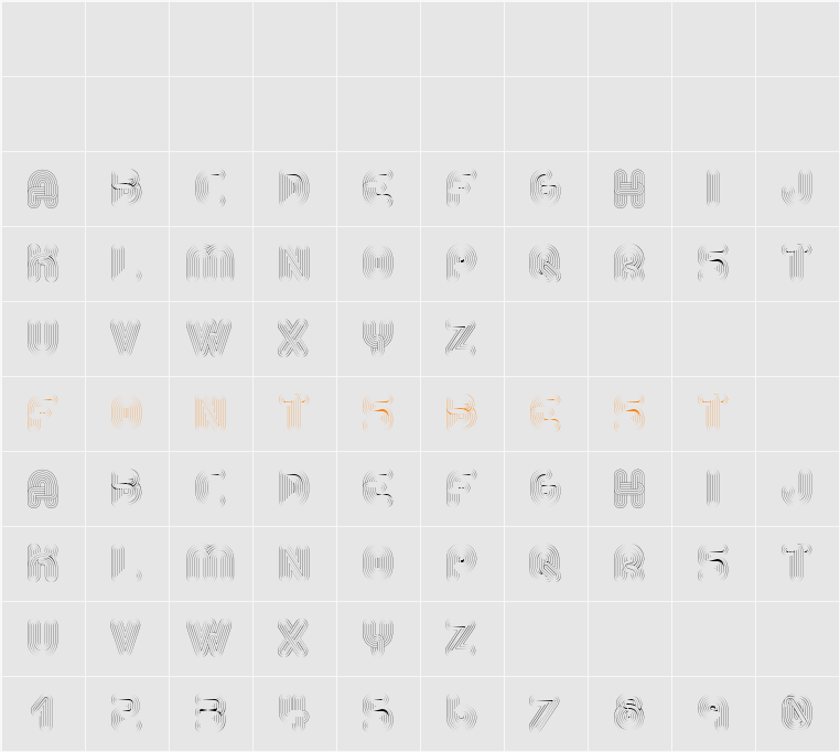 Alt Retro Thin Character Map