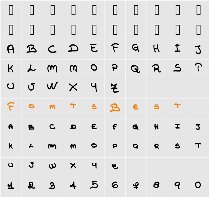 JDTeresa Character Map