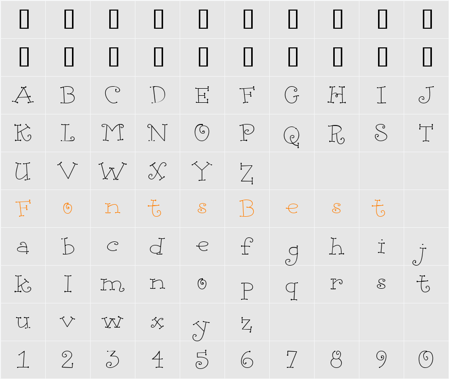 CK Chick Character Map