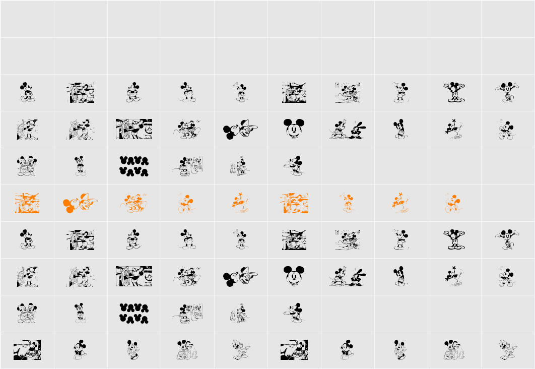 Mickey Vintage Character Map