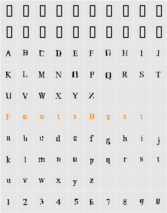 Mingus Roman Character Map