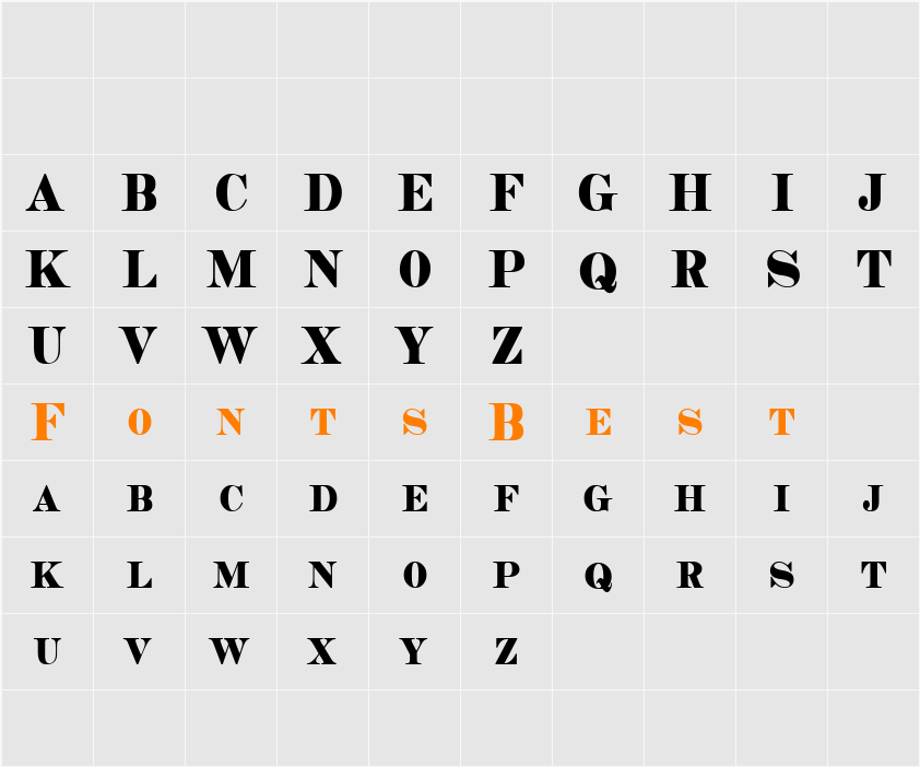 Copperhead Condensed Character Map