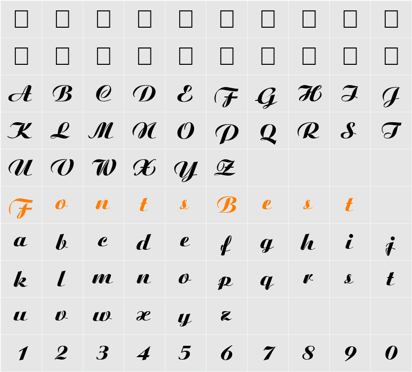 FZ SCRIPT 6 Character Map