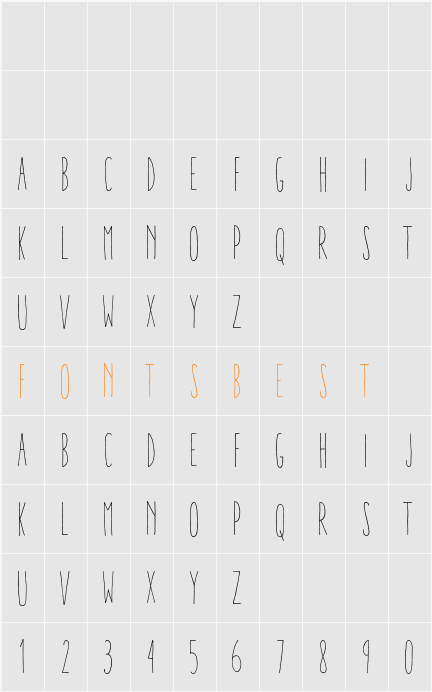 Aracne Ultra Condensed Light Character Map