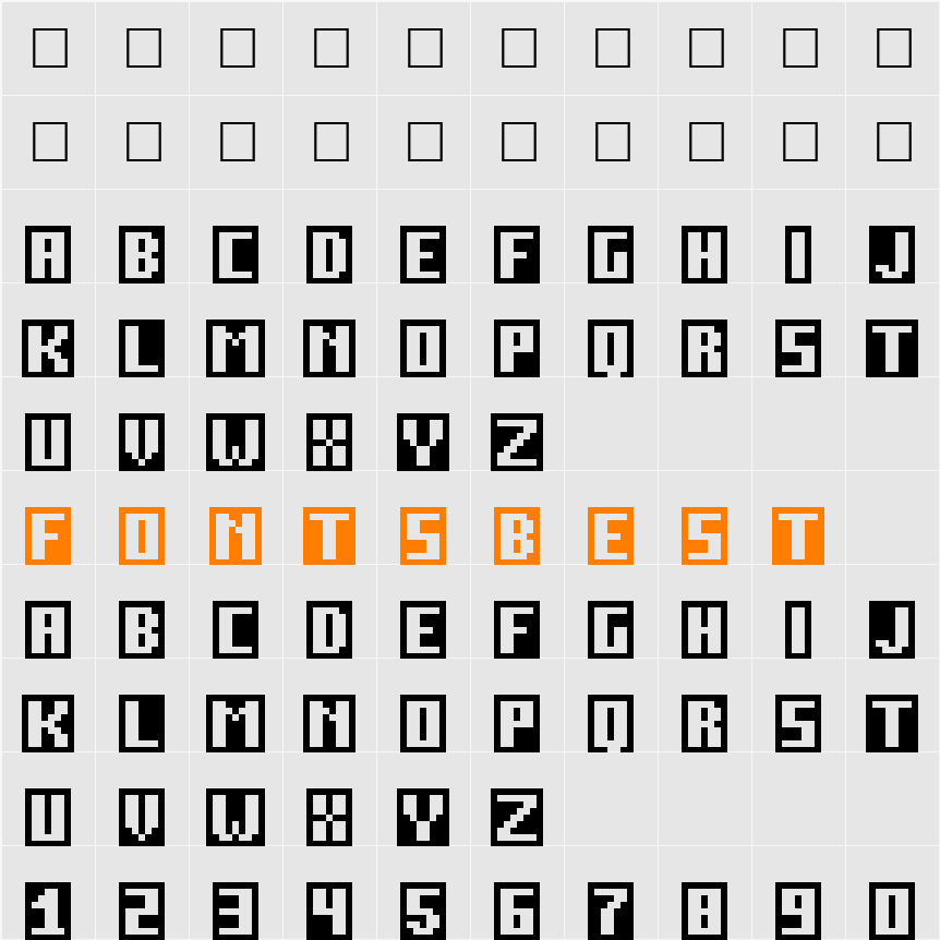 Inverse-Bold Character Map