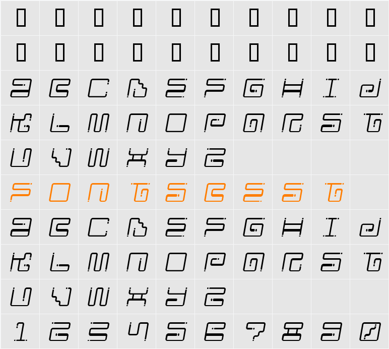 Iron Lounge Dots 2 Character Map