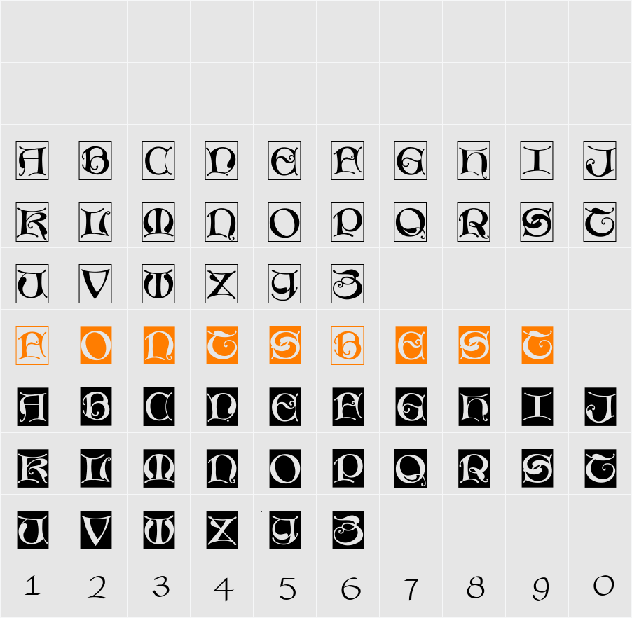 MissalUncialeBricks Character Map