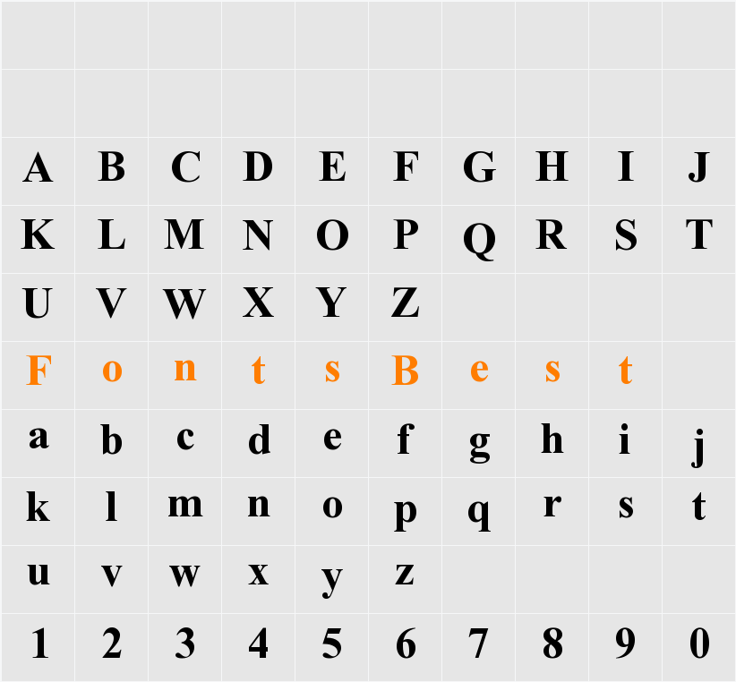 ALKATIP Kitab Tom Character Map