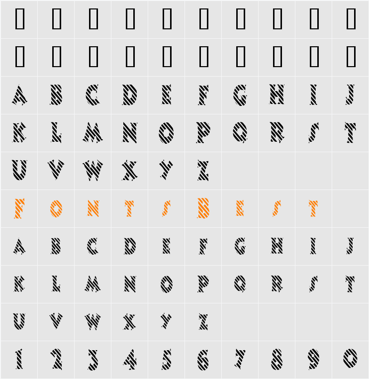 CandyStripeCondensed Character Map