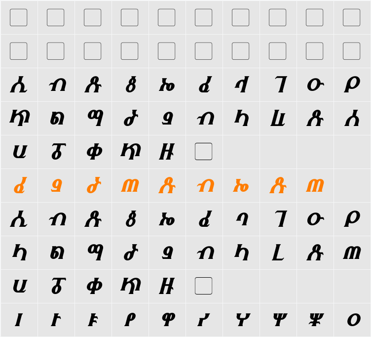 Fhokki Character Map