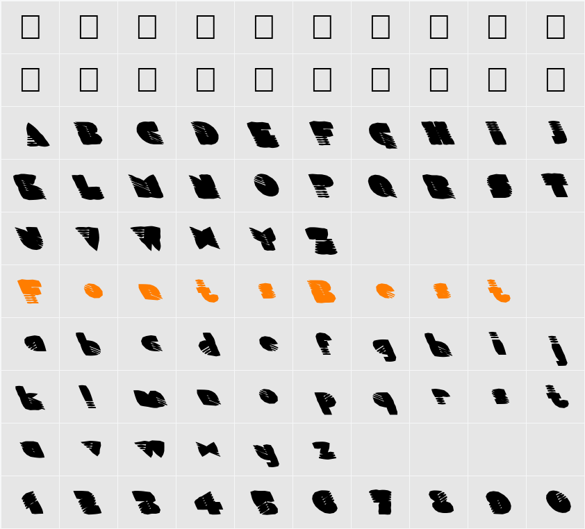 FZ UNIQUE 11 MANGLED LEFTY Character Map