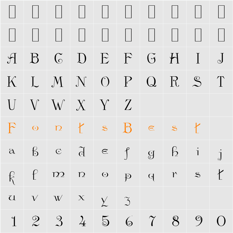 A780-Deco Character Map