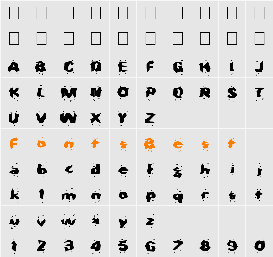 FZ WACKY 30 EX Character Map