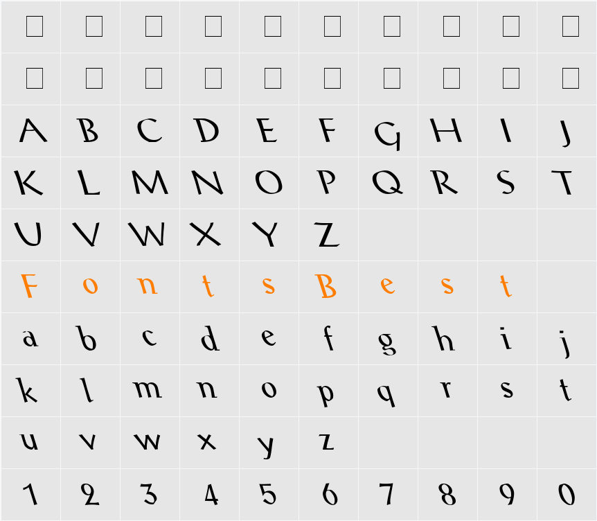 Alex-Antiqua-Book Lefty Character Map