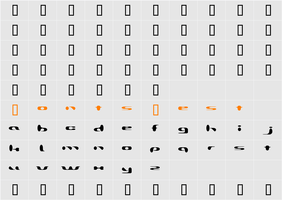 Addround Character Map