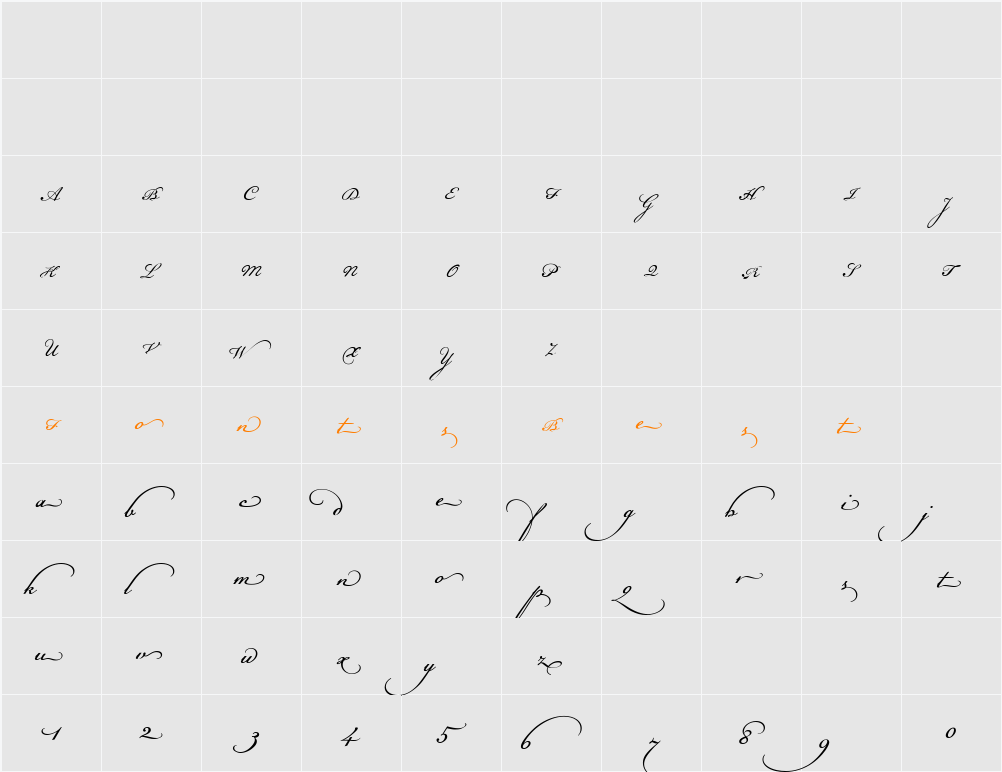 Champignon Alt Swash Character Map