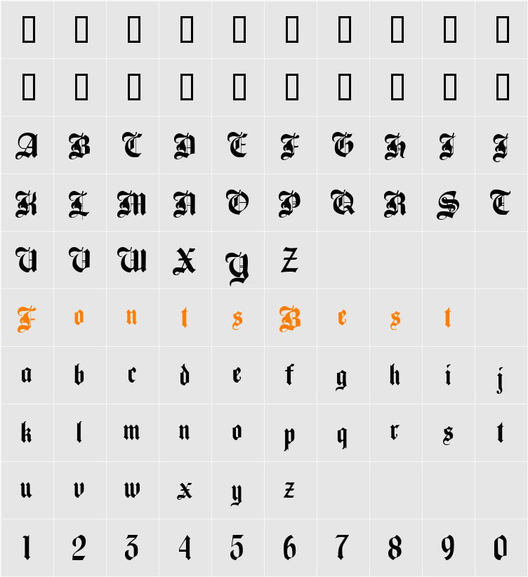 JI-Duenna Character Map