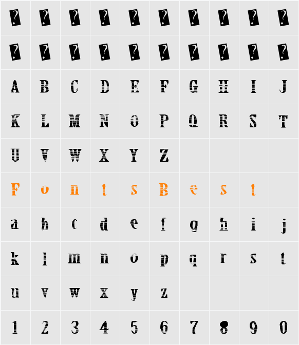 CrackBars Character Map