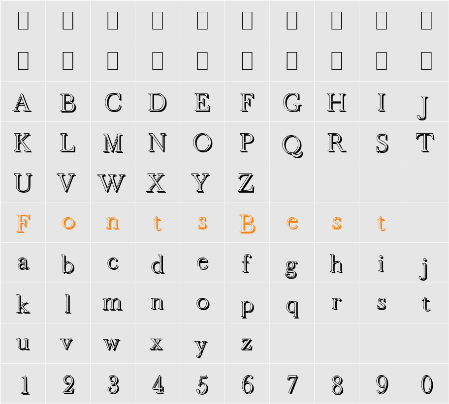 CrossBeckerShadow-Xlight Character Map