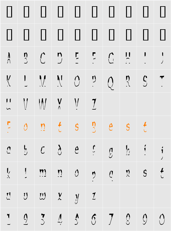 Alien Script Character Map