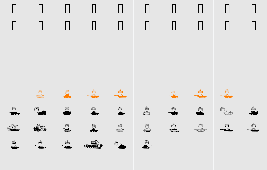 AFV2 Character Map