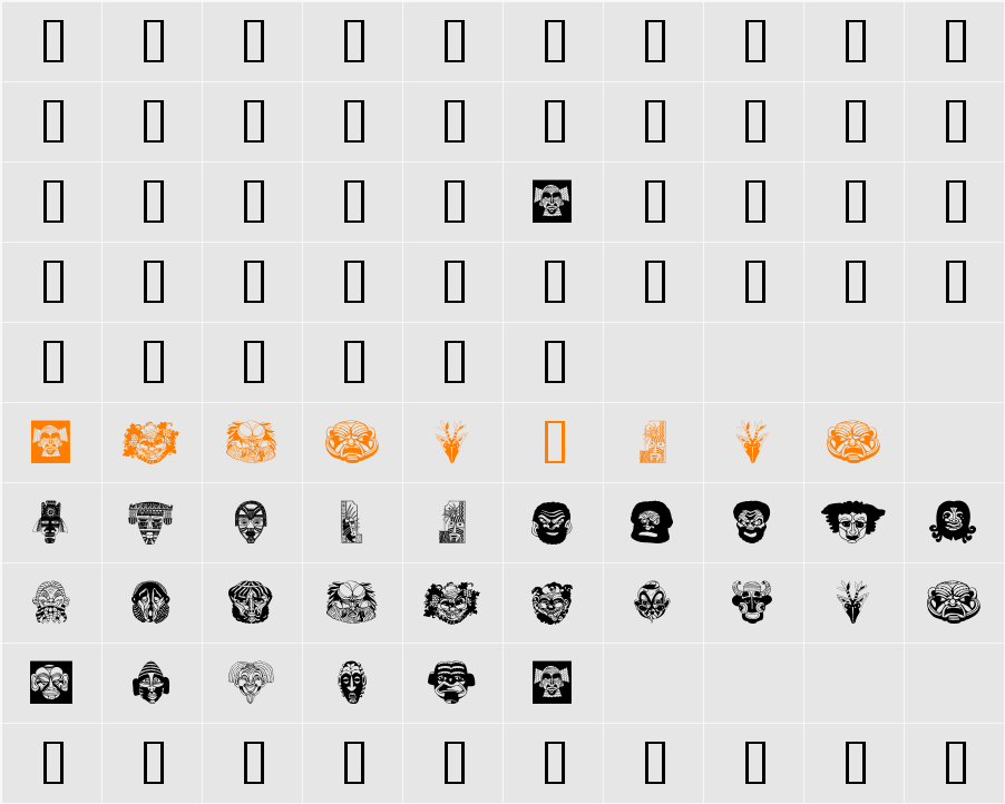 Maskes Character Map