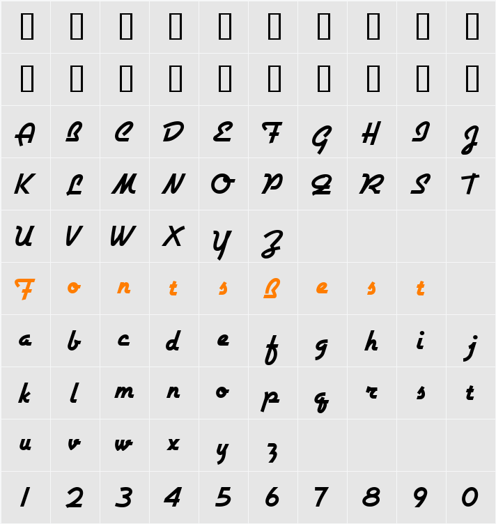 JI-Howdah Character Map