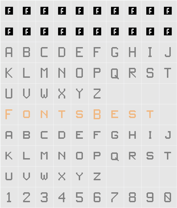 JD LED3 Character Map