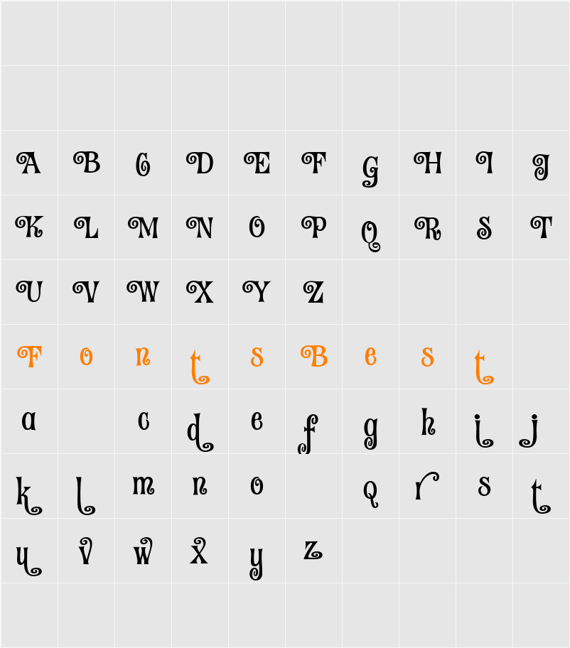 Fantini Alt One Character Map