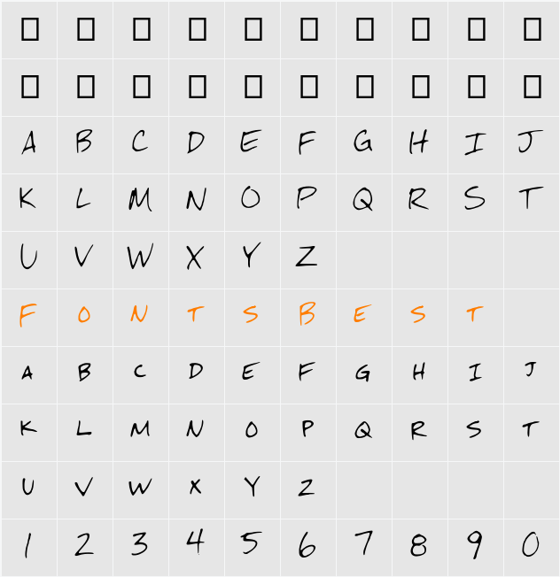 McHandwriting Character Map