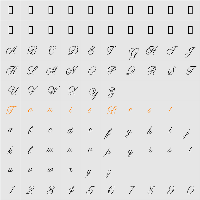 AltastGreeting Character Map