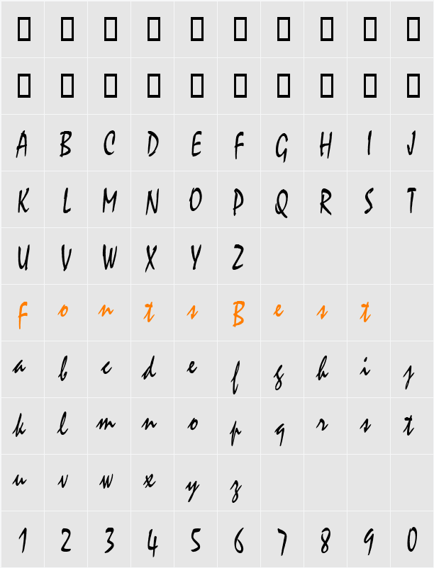 CycloneCondensed Character Map