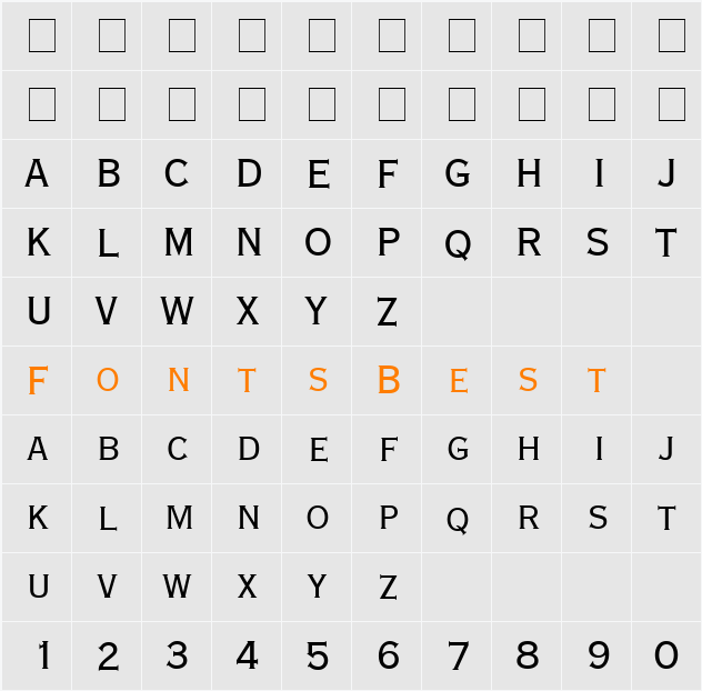 Copperplate Extra Condensed SSi Character Map