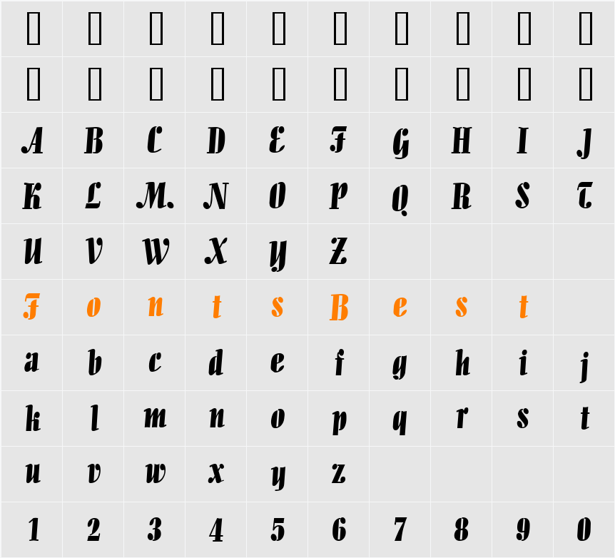 Aloe Character Map