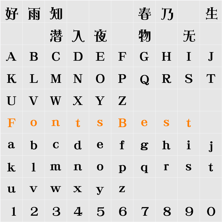 DFPShiYiW5-B5 Character Map