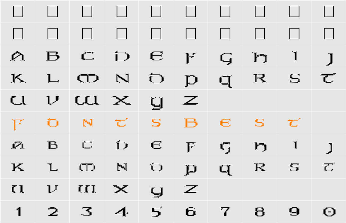 FZ JAZZY 31 CONTOUR EX Character Map