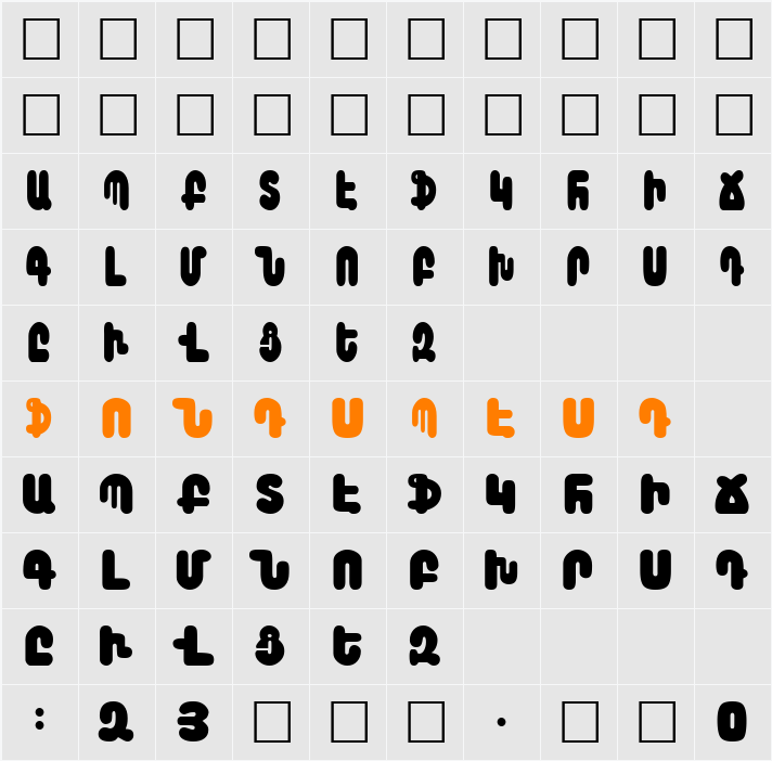 Arax Character Map