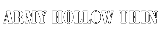 Army Hollow Thin Font Image