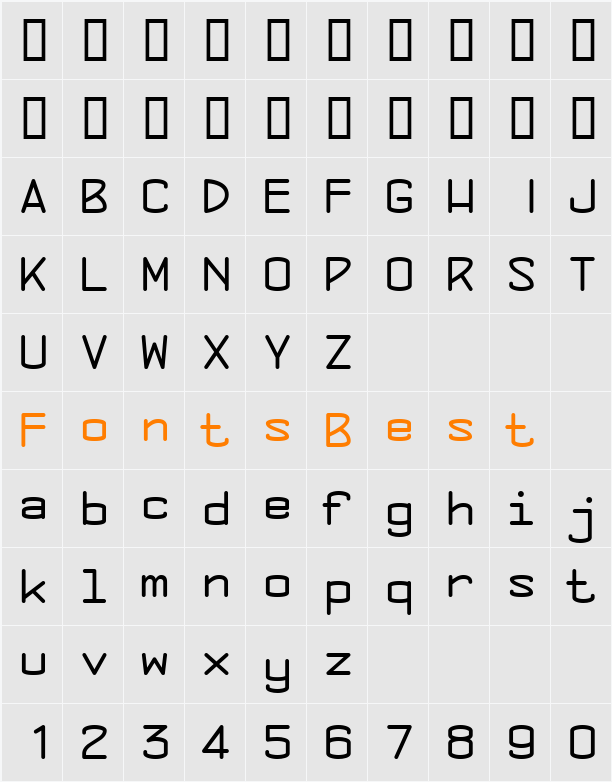 Concursico Mono BTN Character Map