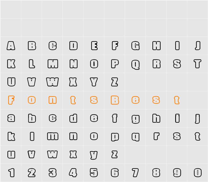 Inertia Creeps Character Map