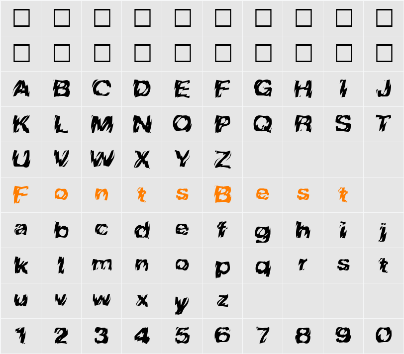 FZ WARPED 10 Character Map