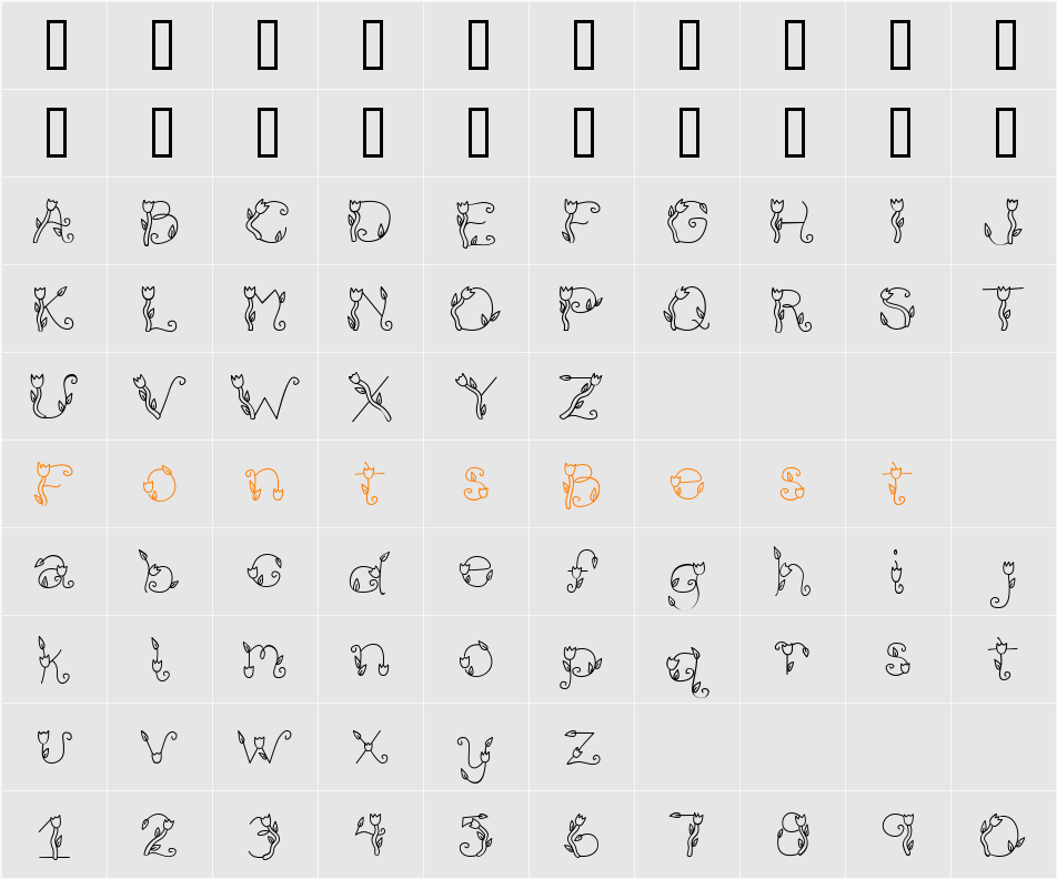 CK Tulips Character Map