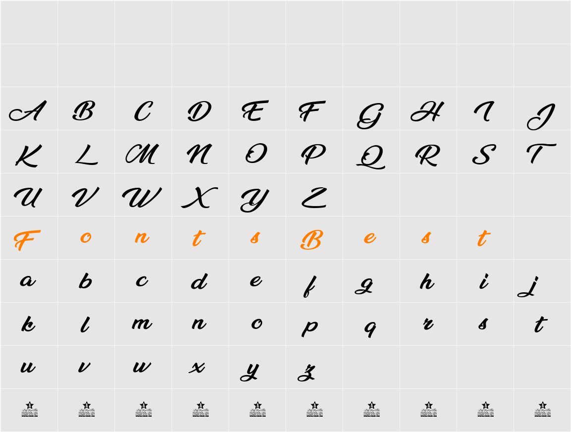 Millenia Personal Use Character Map