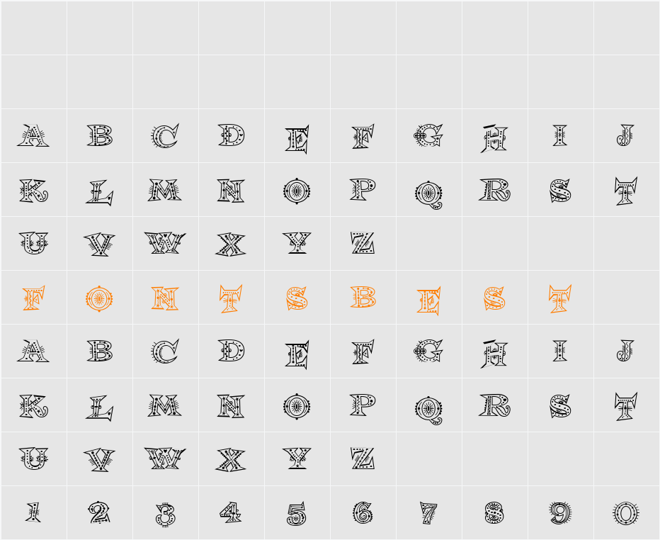 Cool Cat Jim NF Character Map