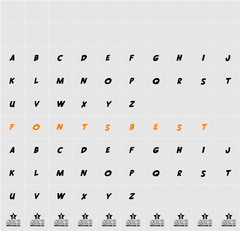 SIMPLCITY PERSONAL USE Character Map