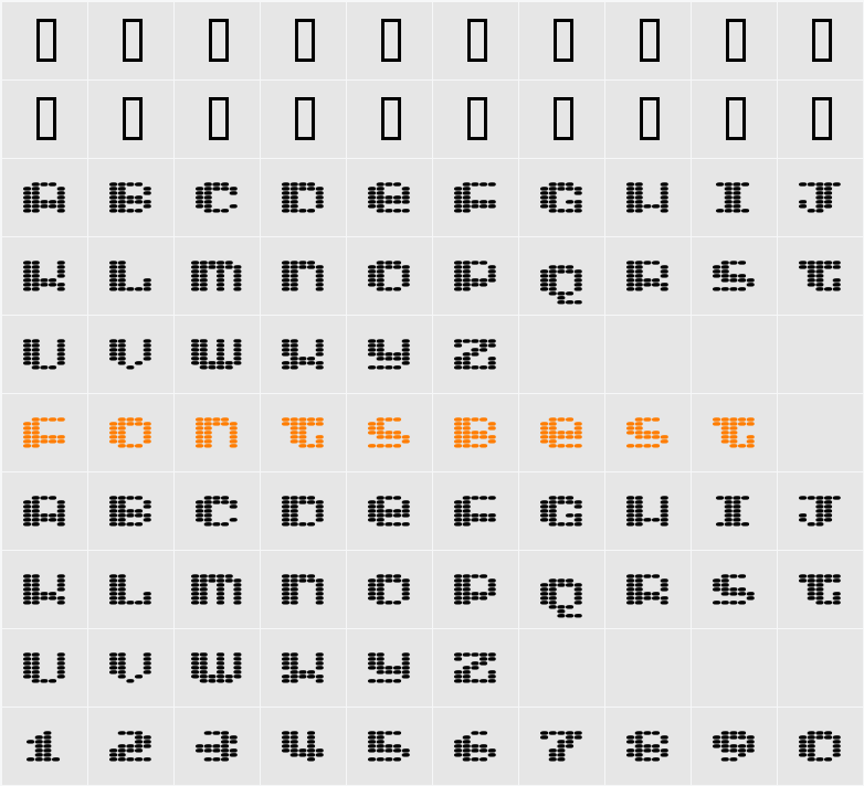 Intergalaktika Character Map