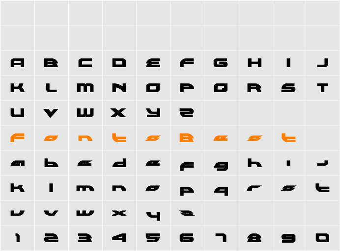 Alexis Lower Case Bold Character Map